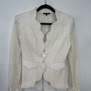 Alberto Makali Cream Lace Blazer